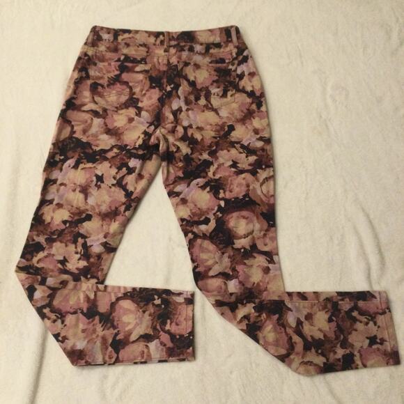 Simply Vera Vera Wang Pants Purple Floral Skinny Size 4 - Picture 11 of 11